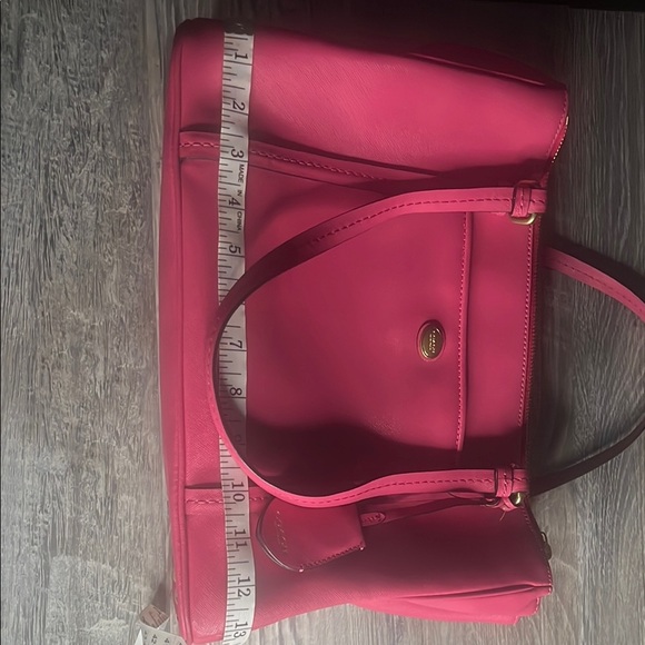 Coach Pink and Gold Shoulder Bag with Detachable Strap - Picture 12 of 13